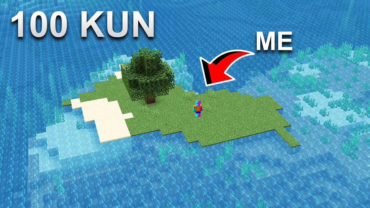 MAN MINECRAFTDA KICHKINA OROLCHADA 100 KUN YASHADIM