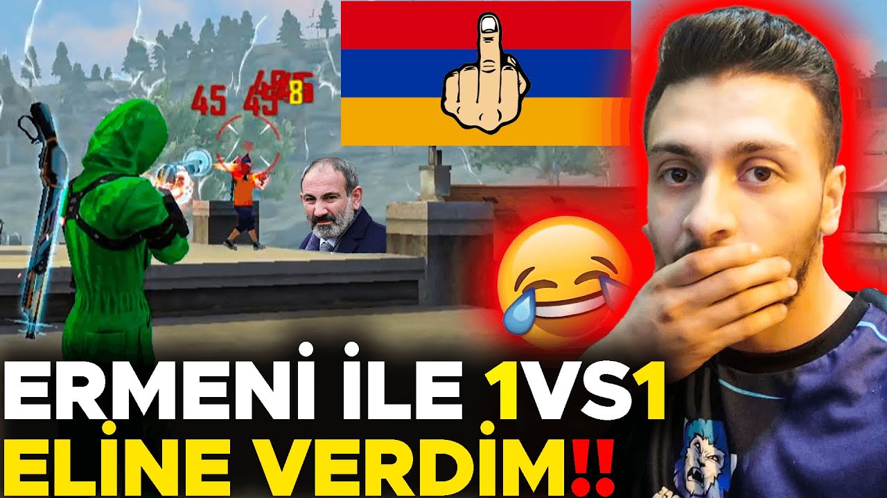 ERMENİ İLE 1 VS 1 ATTIM CANLI YAYINIMI İZLİYORMUŞ ELİNE VERDİM FREE FİRE