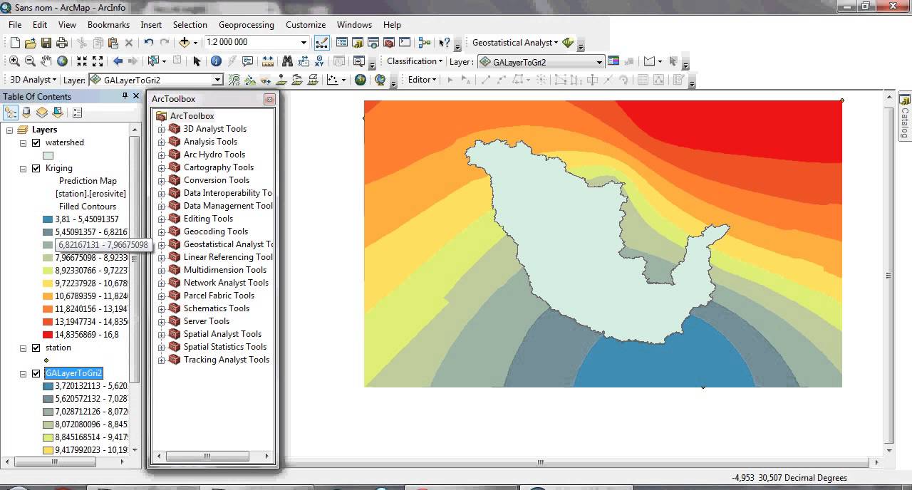 facteur  d'erosivité R en Arcgis 10 du modele USLE
