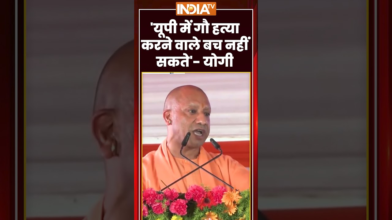 CM Yogi On Gau Mata | 'यूपी में गौ हत्या करने वाले बच नहीं सकते'- CM #yogiadityanath #shorts