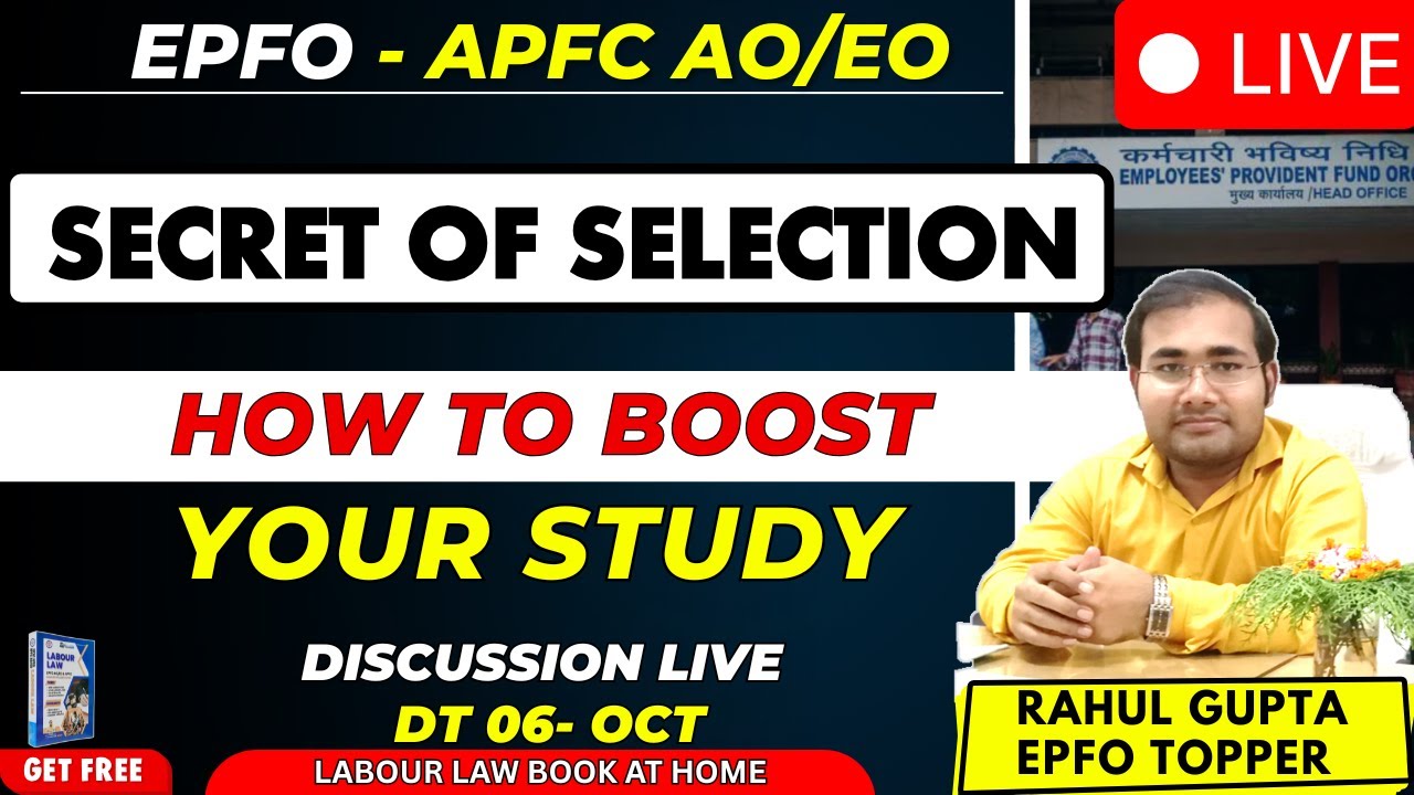 Live  06 Oct | EPFO 2025: Secret of Selection | How to boost your study | by Rahul Sir