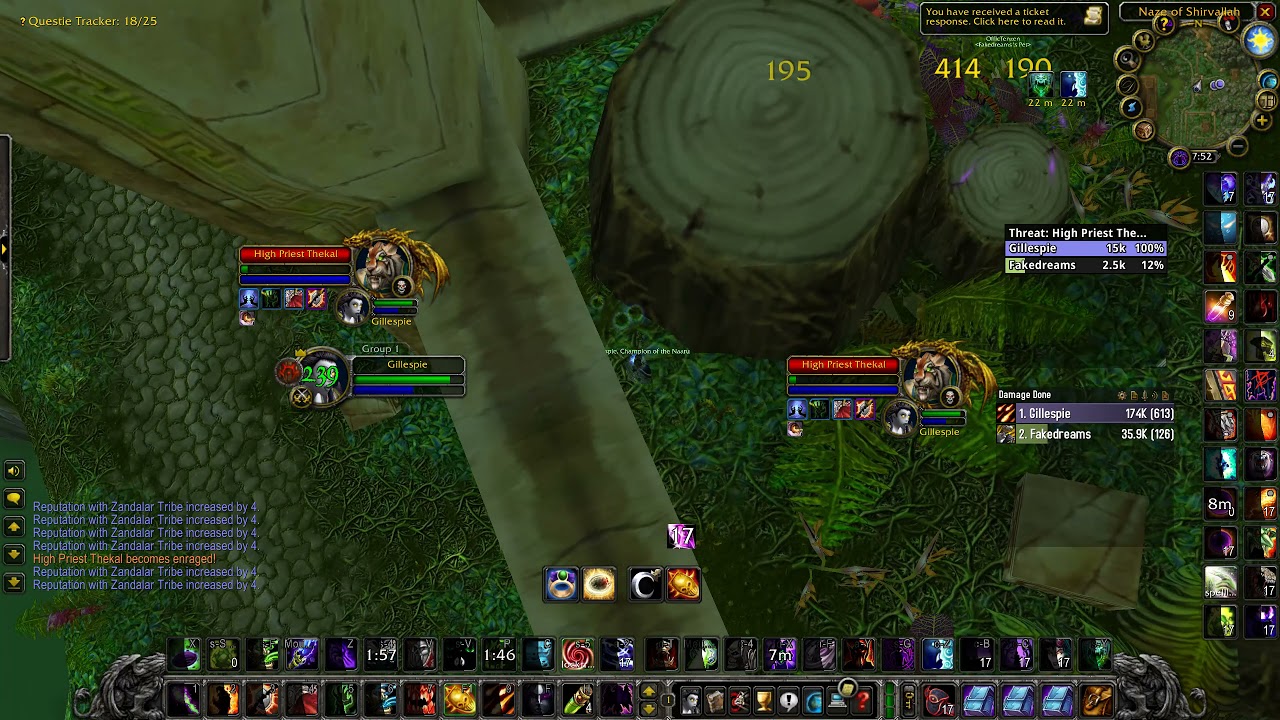 TBC Classic Warlock - ZG Thekal Tiger boss solo - TIGER DROPPED!!!!