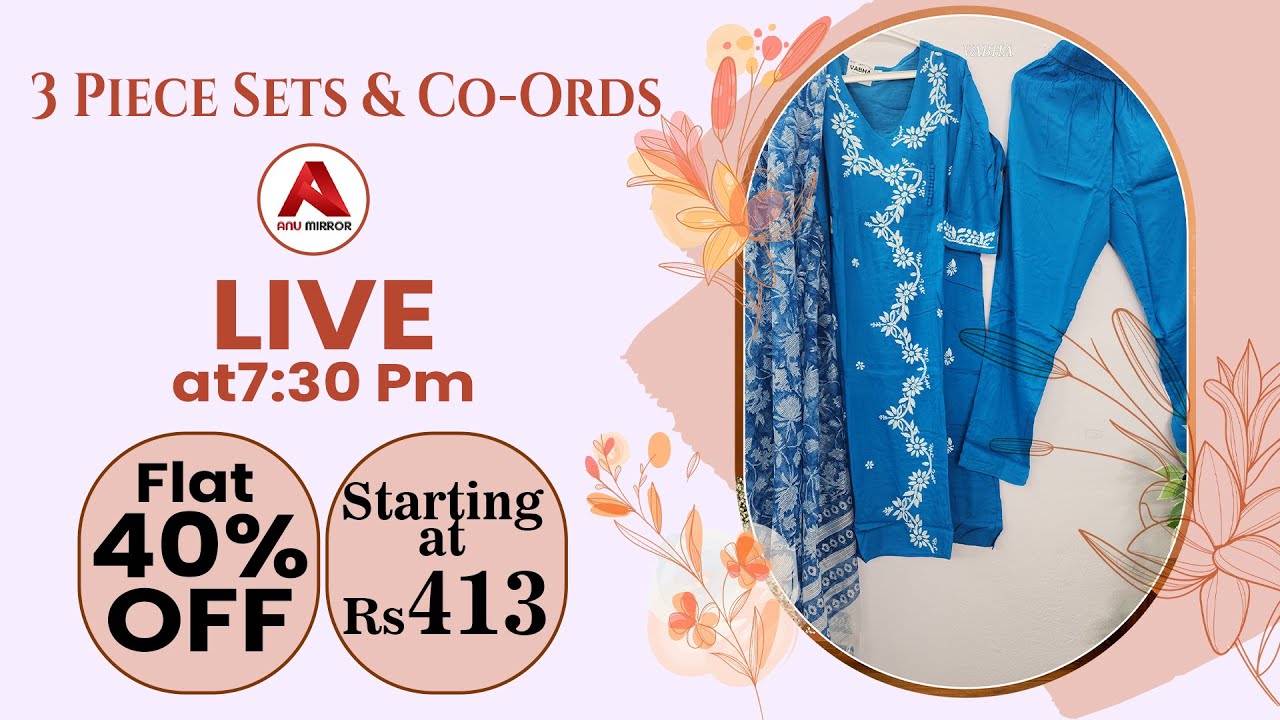 3 Piece Sets & Coord Sets Starting at ₹413 Sravanam Mega Sale🔥FLAT 40% OFF on Trendy Looks VABHA.com