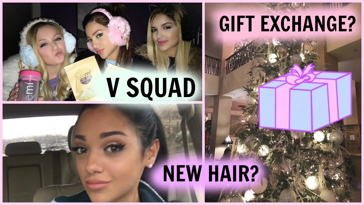 V SQUAD gift exchange, NEW HAIR, haul, & more