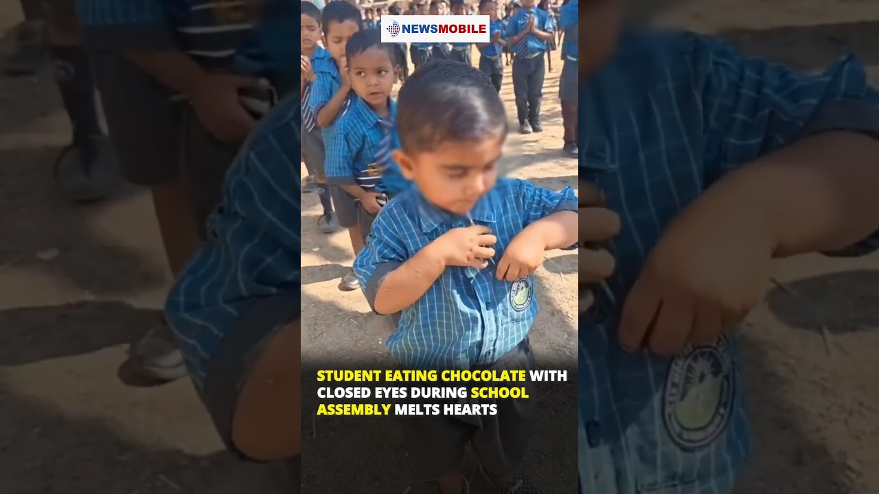 Student Eating Chocolate with Closed Eyes During School Assembly Melts Hearts