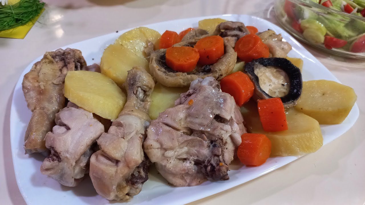 Pui și cartofi pe abur/ mâncare dietetica simpla și delicioasa
