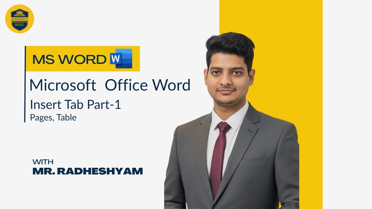 Insert Pages & Tables in MS Word | Insert Tab Part-1