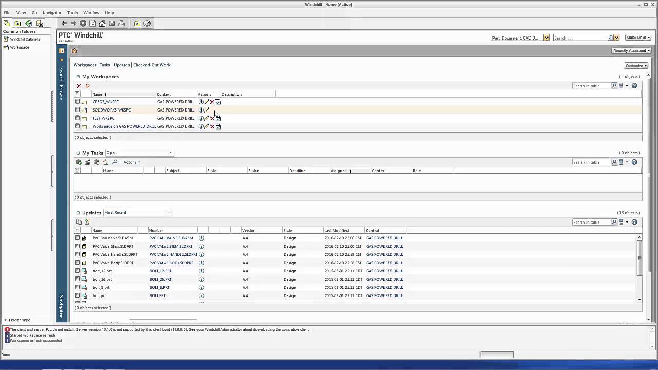 Windchill 11.0 Creating Workspaces