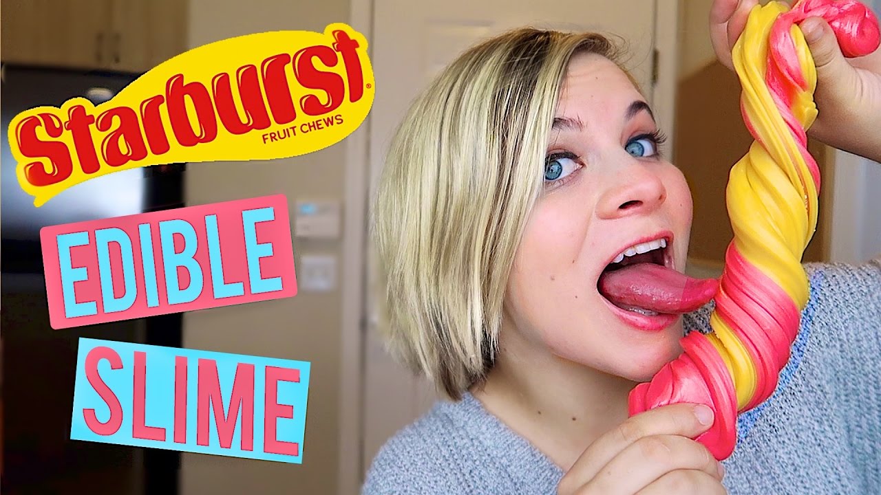 DIY EDIBLE RAINBOW SLIME! 😋 Yummy Starburst Slime! // SoCassie