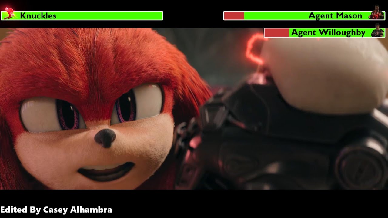 Knuckles (2024) Hotel Battle with healthbars