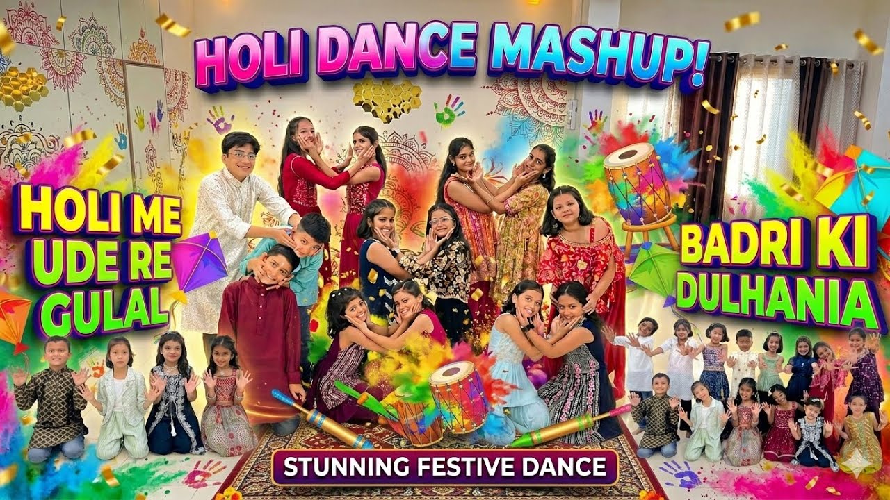 Kids Dance Mashup | Badri Ki Dulhania & Holiya Me Ude Re Gulaal (Vedaa) | DanceEnthusiasts Pune 🌈✨