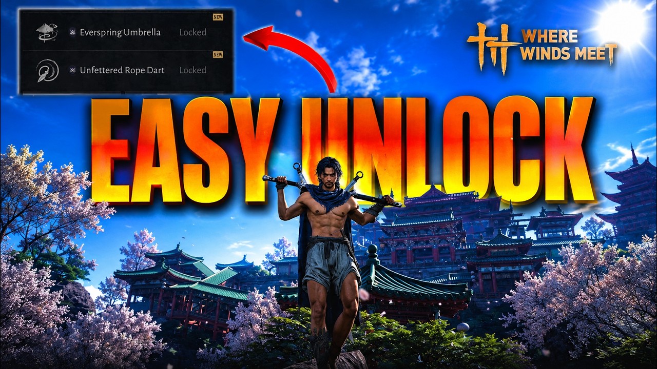 How to Get Everspring Umbrella & Unfettered Rope Dart Easy | Where Winds #gameonixx  Meet