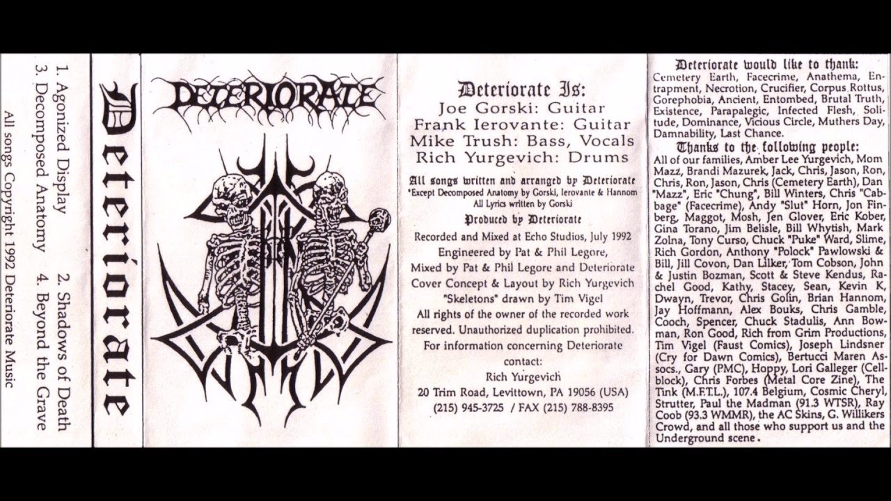 DETERIORATE (USA/PA) - Demo 1992 [FULL DEMO]
