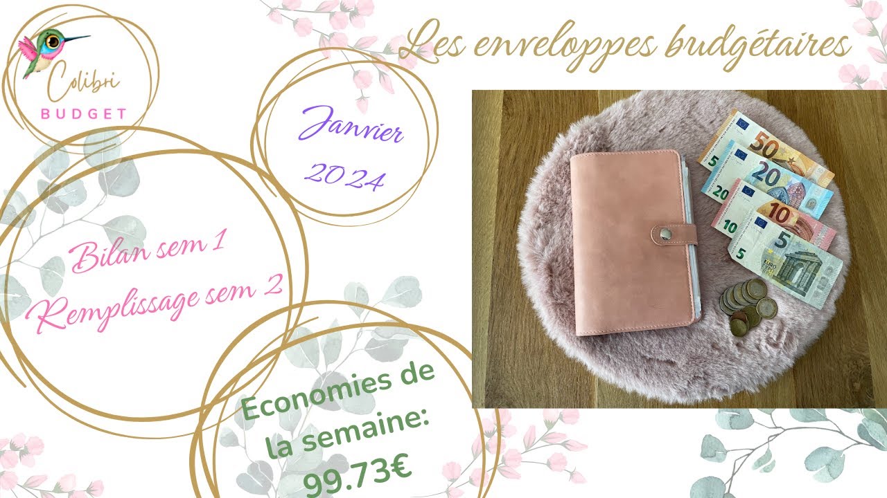 Enveloppes budgétaires. Janvier 2024 bilan semaine 1 et remplissage semaine 2