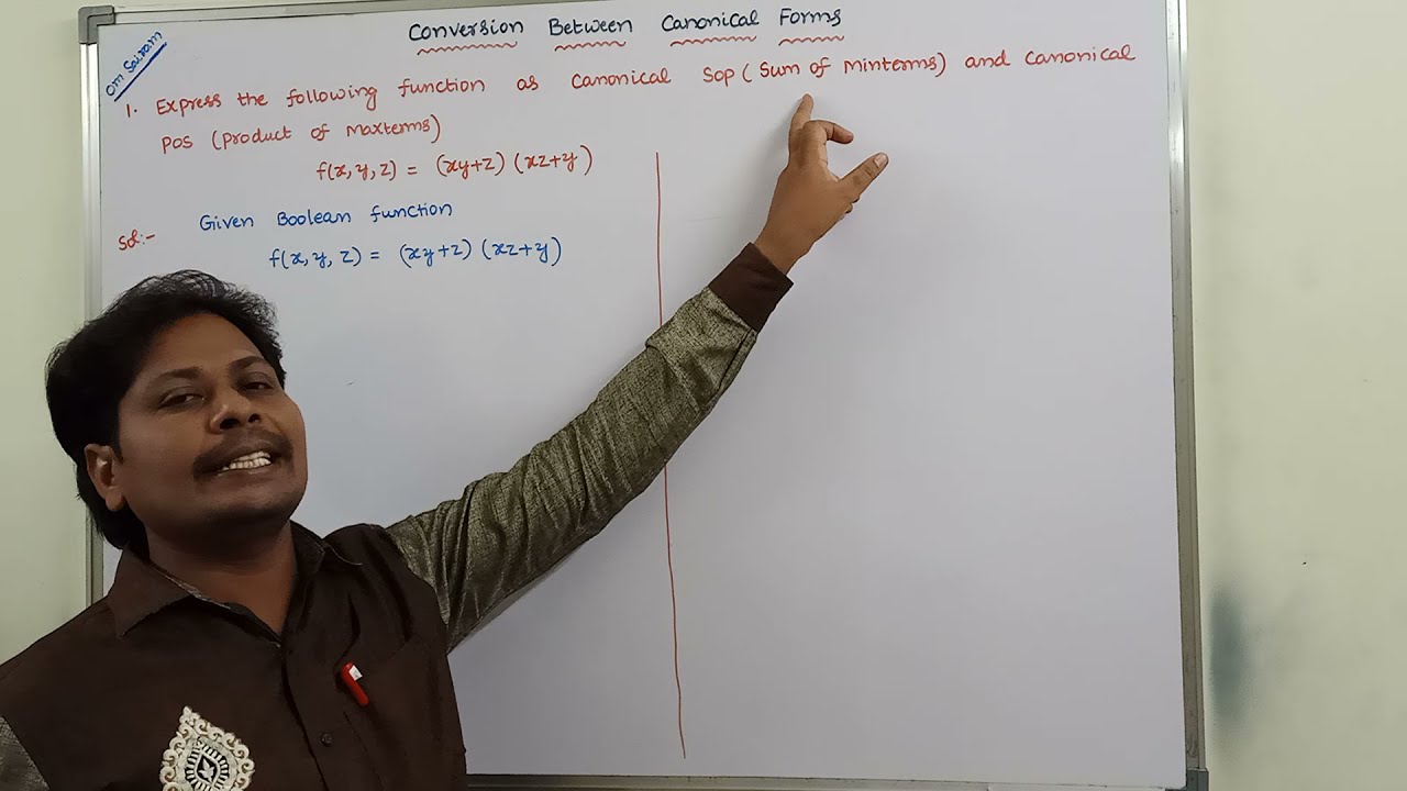 CONVERSION BETWEEN CANONICAL FORMS | CANONICAL SOP TO CANONICAL POS | STANDARD POS TO STANDARD SOP |