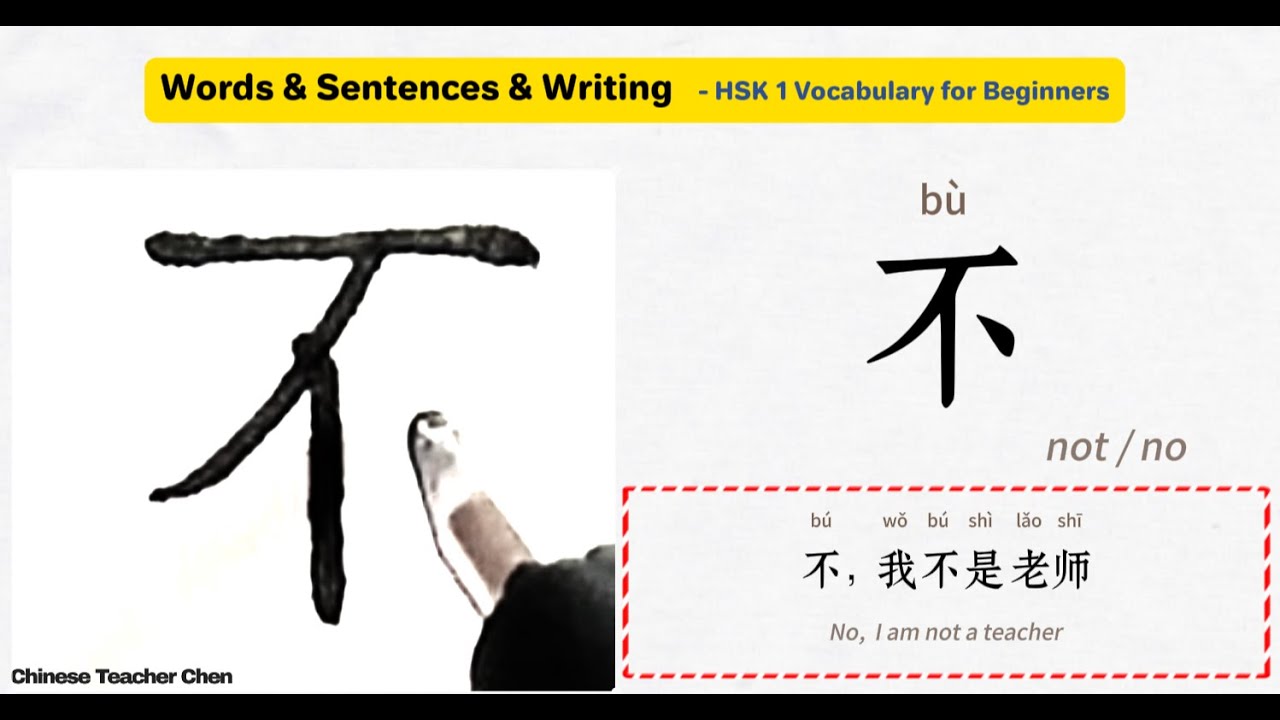 Learn Chinese Writing: Full HSK 1 Vocabulary with Sentences & Pronunciation for Beginners