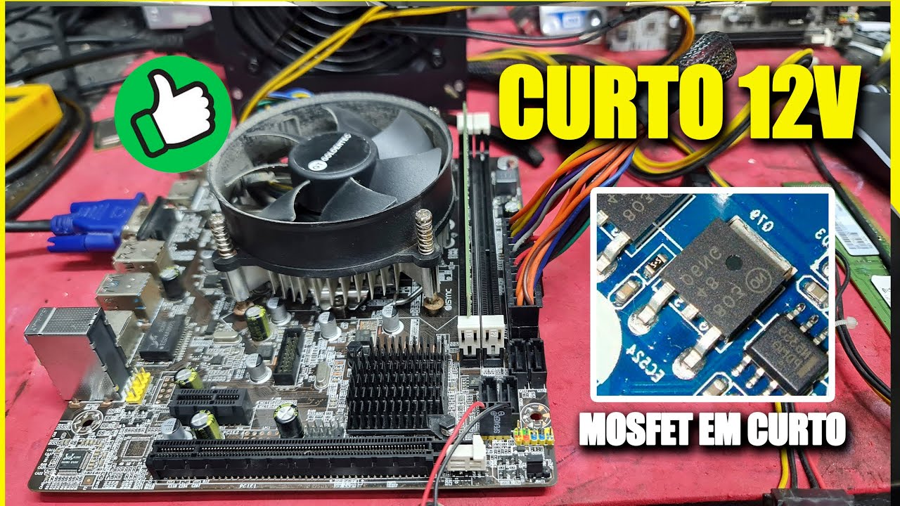 Como identificar e reparar curto na linha 12v do processador placa mãe 1155.