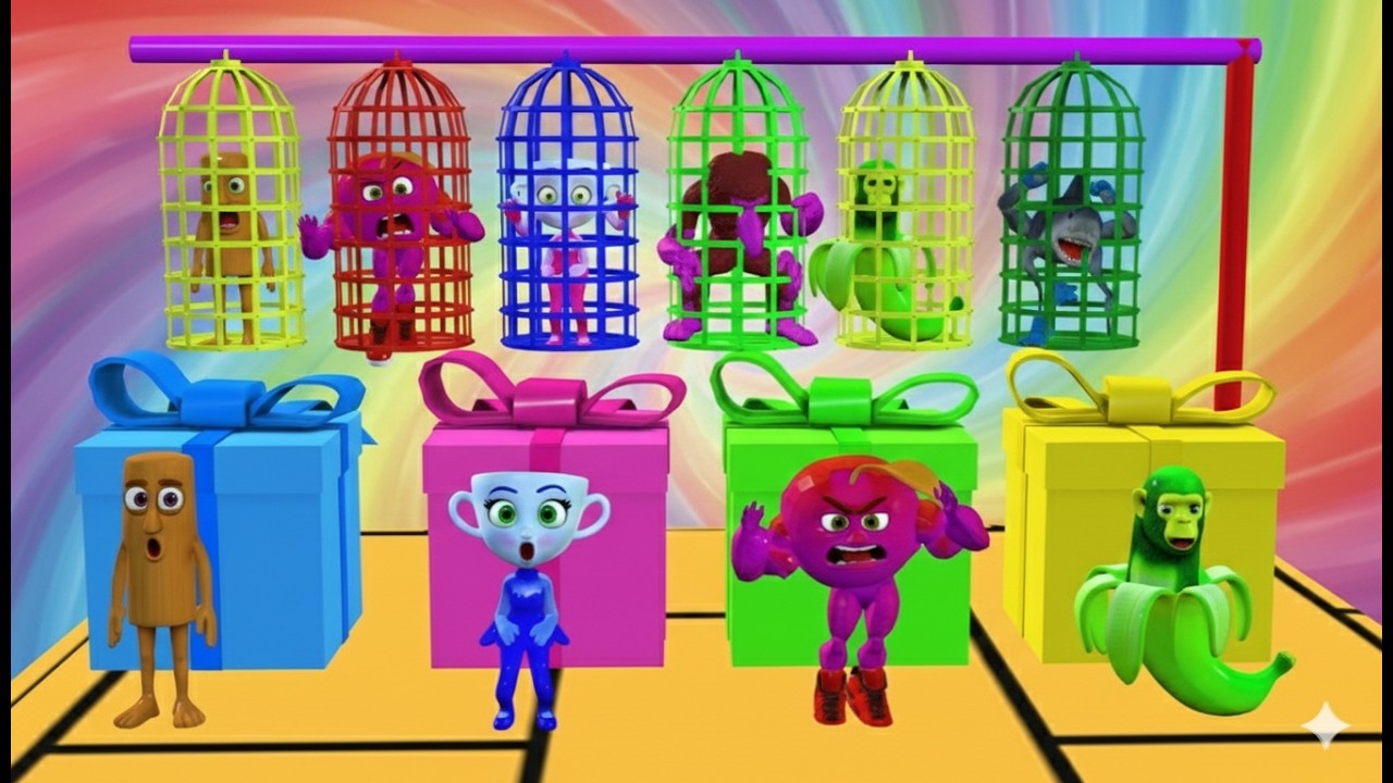 Long Slide Game With Cow Elephant Gorilla Hippopotamus Tiger 3d Animal Game Funny 3d Animals