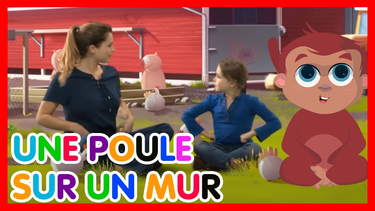 😍👼Une poule sur un mur - Les Amis de Boubi - Comptine  à gestes avec paroles (Karoké)