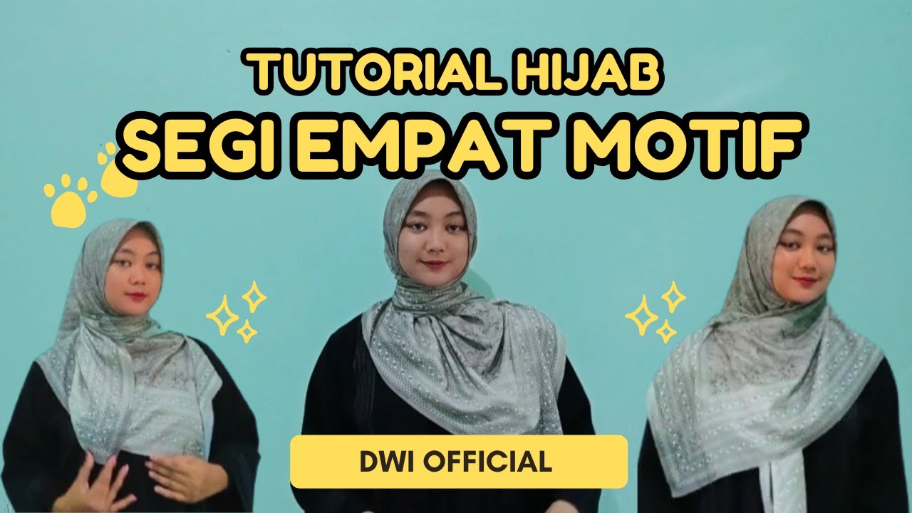 TUTORIAL HIJAB SEGI EMPAT MOTIF MENUTUP DADA PALING GAMPANG #tutorialhijab