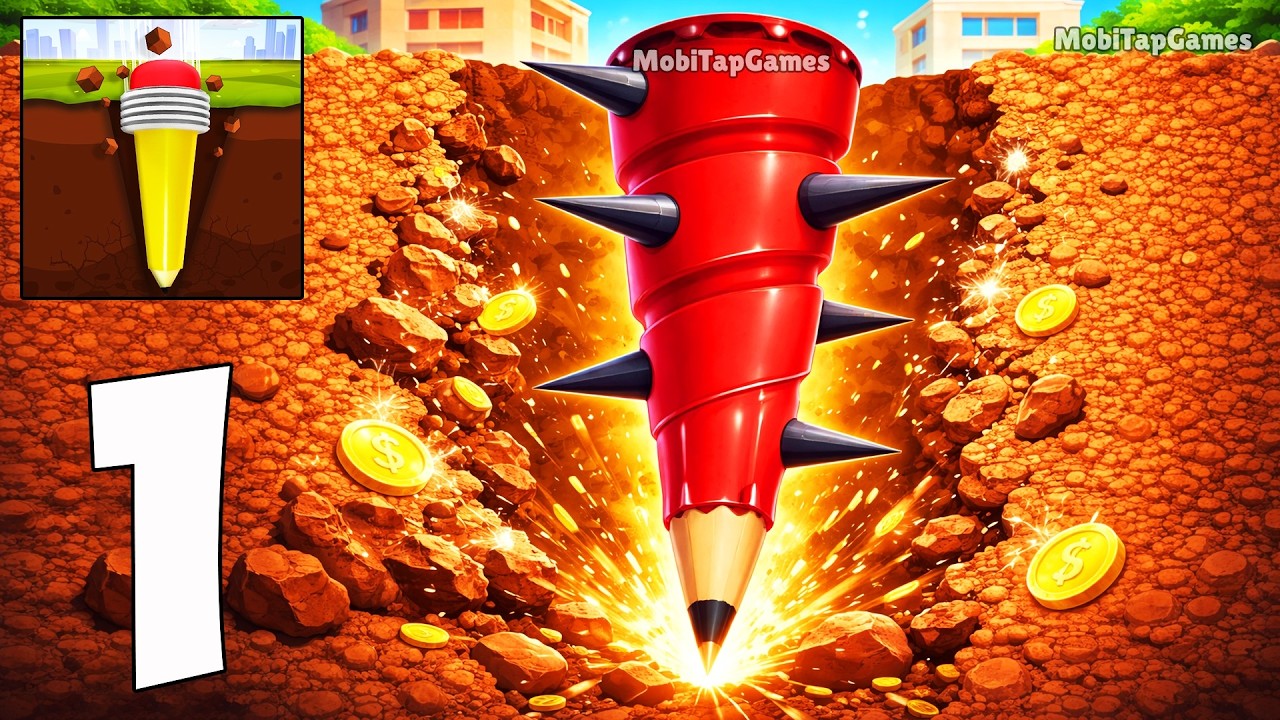 Pen Dig - Gameplay Walkthrough - Dig, Upgrade & Build Underground (iOS, Android)