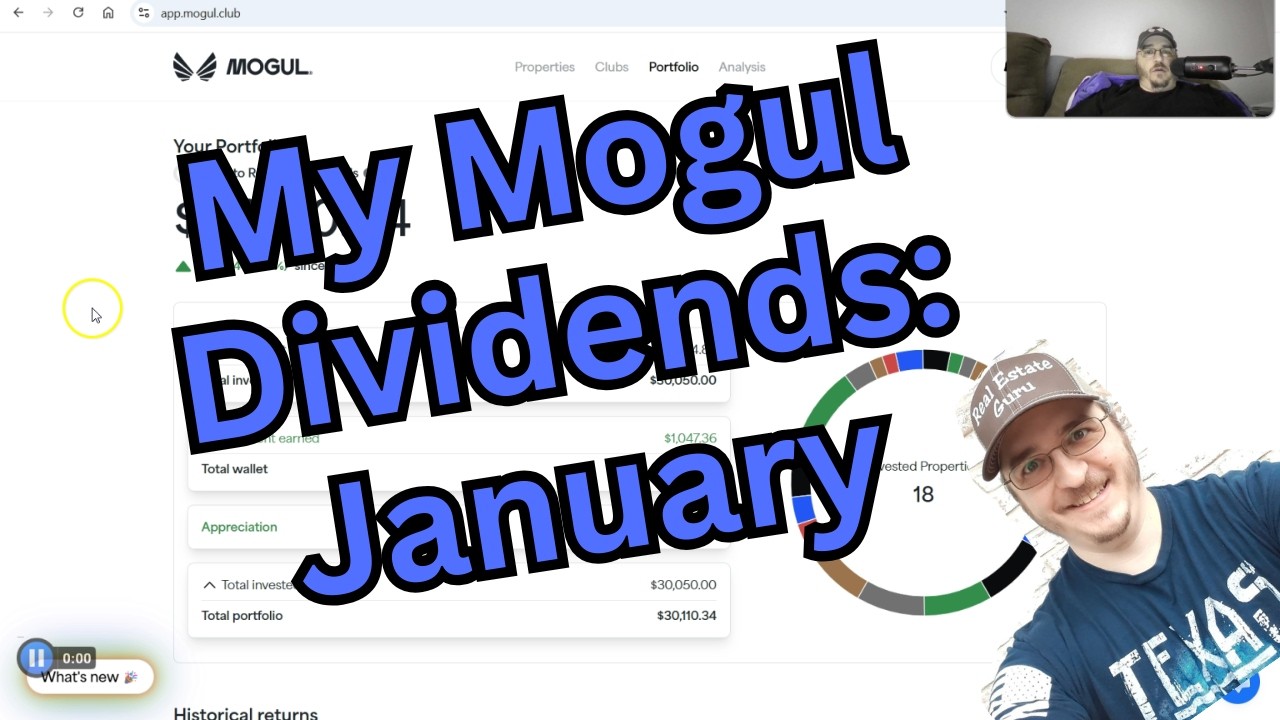 Mogul Club Portfolio Results - January - Investing in Fractional Real Estate Online - Sad Returns???