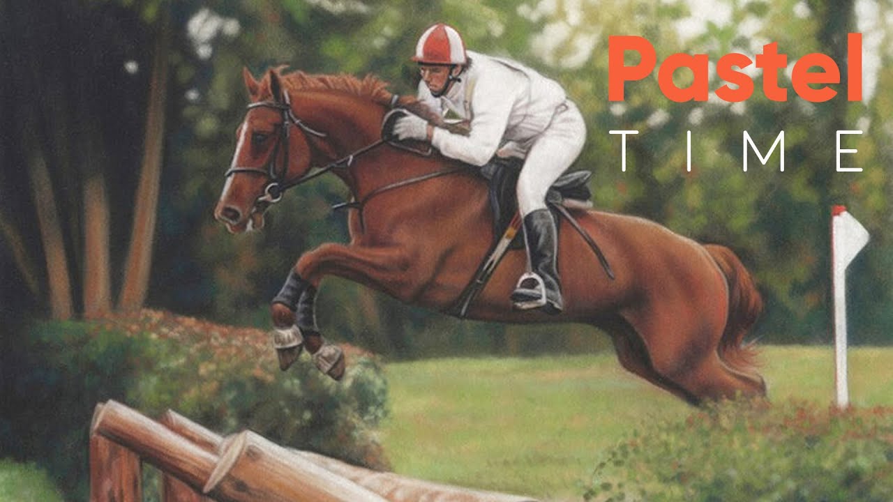 Horse Jumping in Soft Pastel - Timelapse