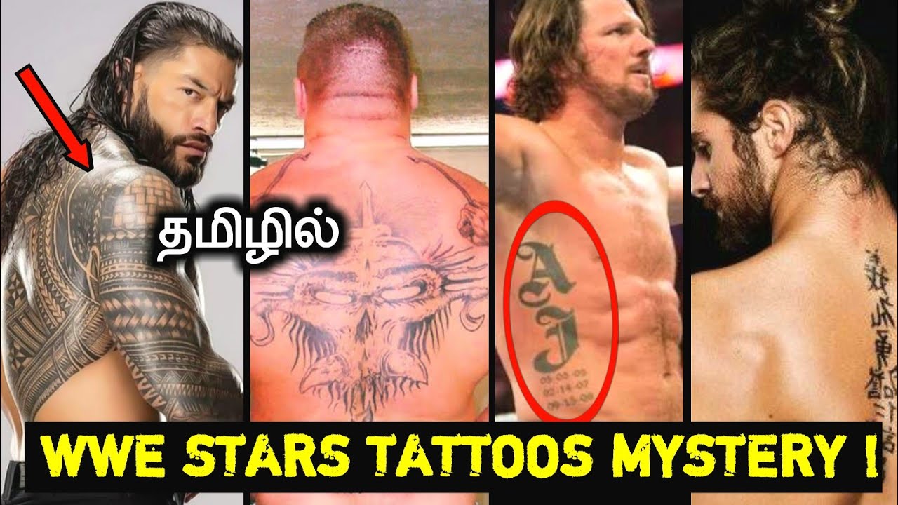 Mystery of WWE Superstar Tattos Ink !  WWE Superstar Voda Tattos Kana Meaning Thriyuma 🤔.. | Tamil