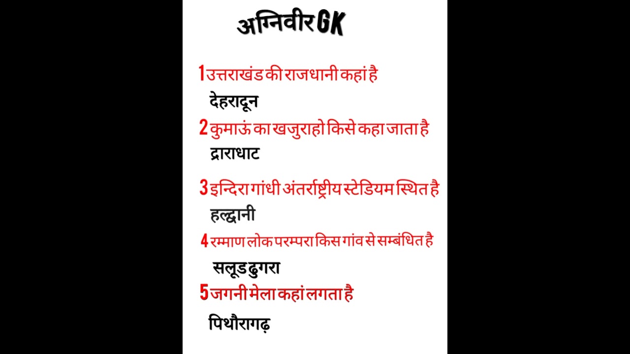 Uttarakhand GK Quiz ! Top 5 most important Question ! uttrakhand gk for uksssc exam, ukpsc exam