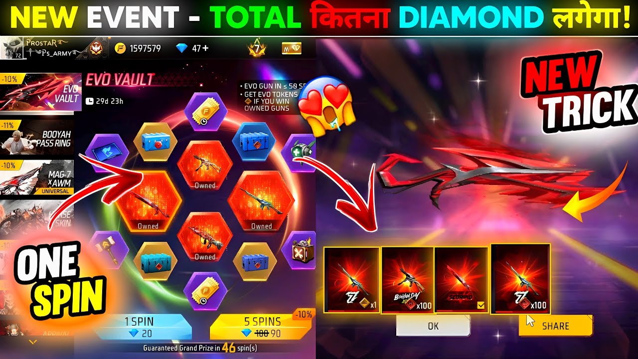 New Evo Vault Event Spin Free Fire Today| Ff New Event | Free Fire New Event  | Ff New Event Today
