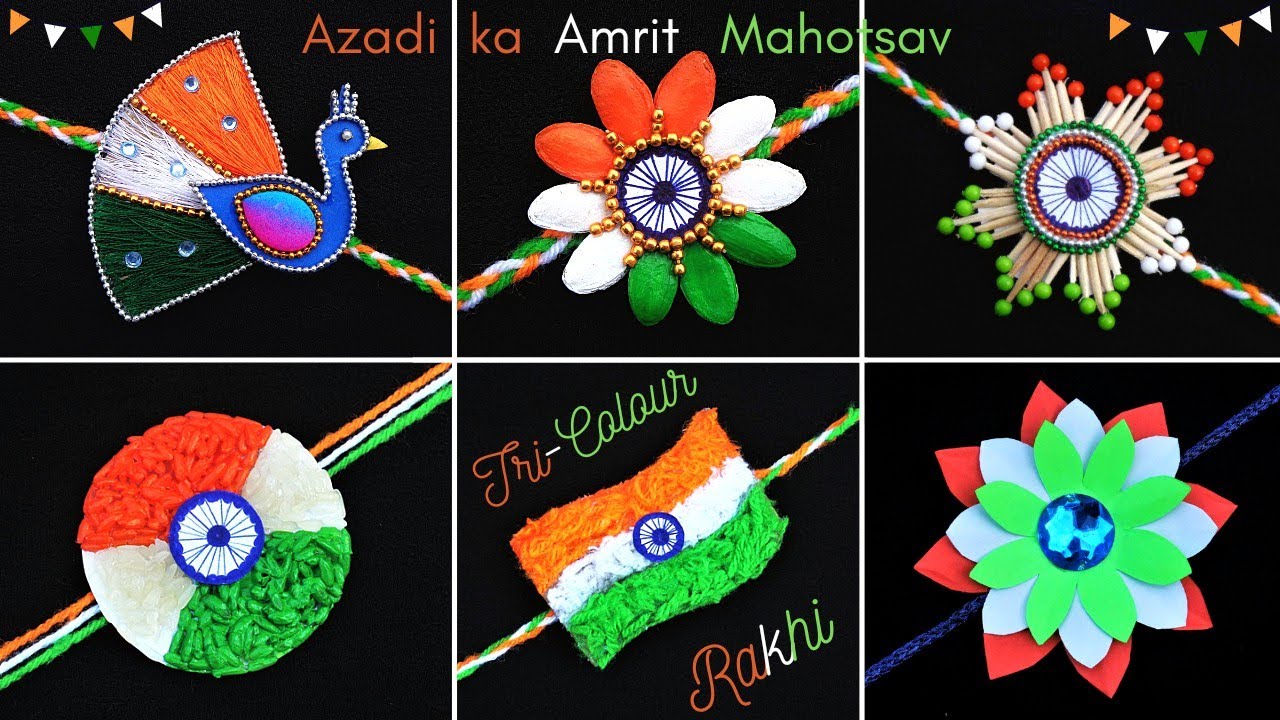 DIY : Indian Tricolour Rakhi| 6 Easy Rakhi making Ideas for Competition| Rakhi Tutorial 2024