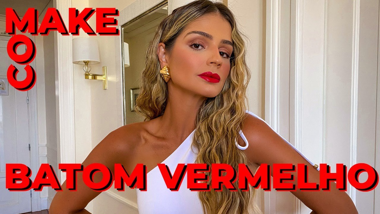 MAKE ILUMINADA COM BATOM VERMELHO