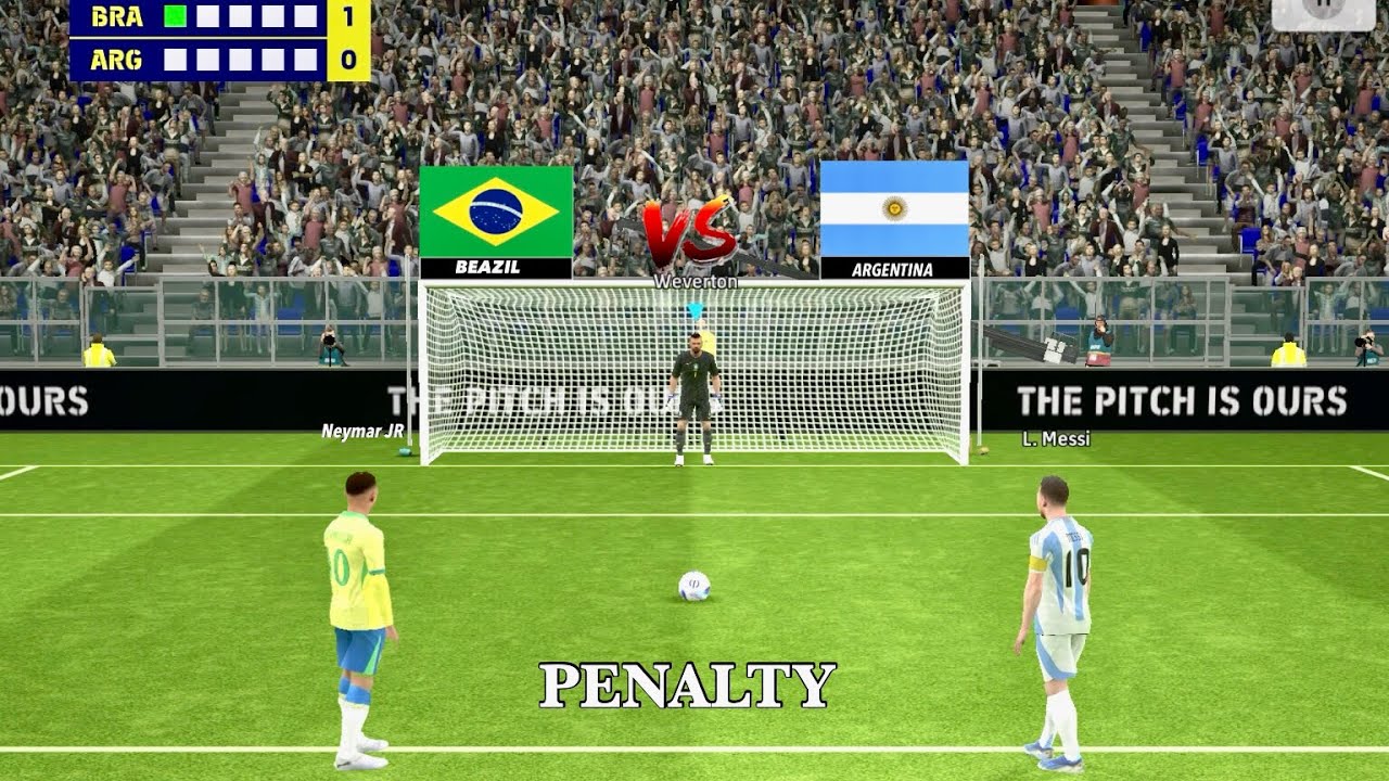 Neymar Jr vs Leonal Messi | Argentina vs Brazil Penalty Shootout | eFootball
