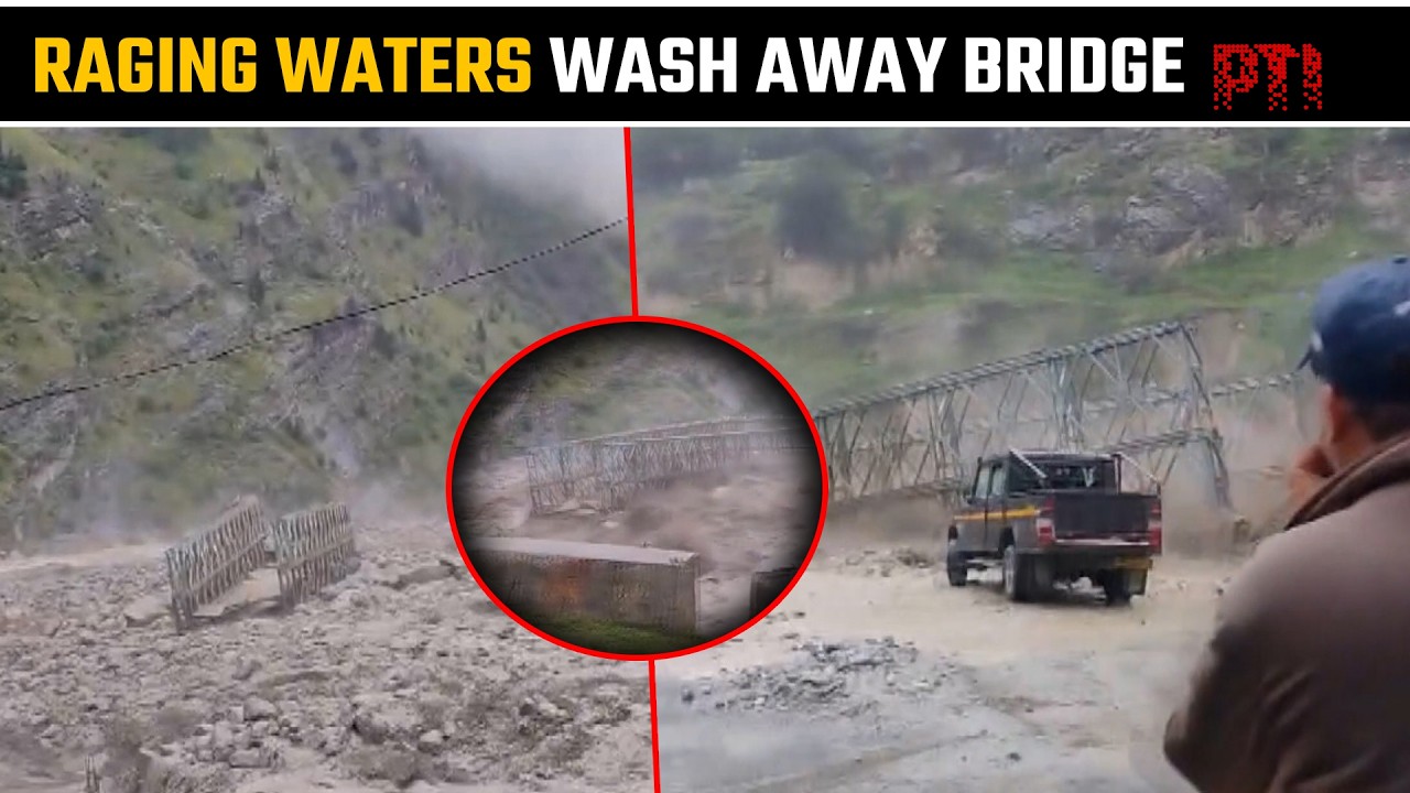 Bridge swept away as raging waters lash Uttarakhand's Niti Valley