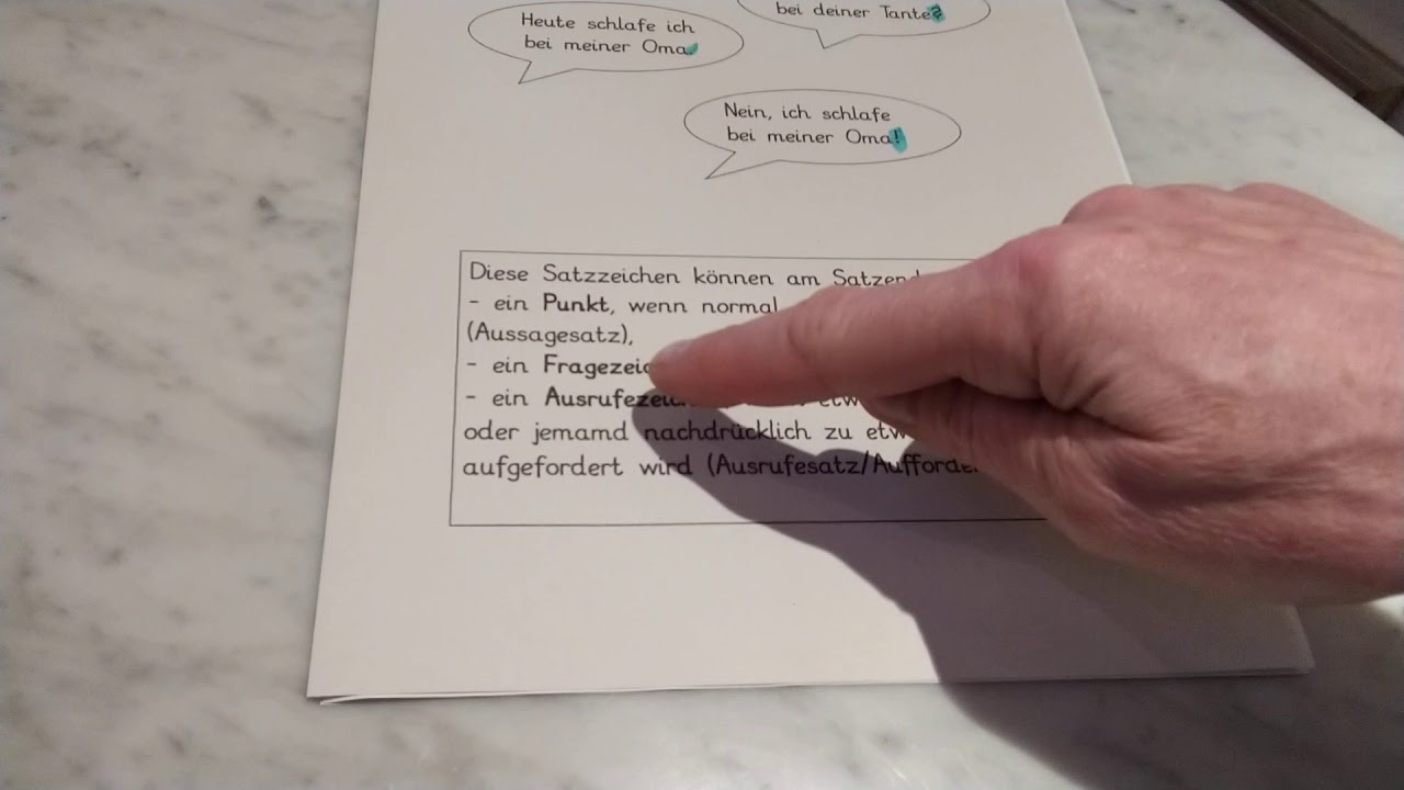 Satzzeichen (Satzschlusszeichen) 2. Schuljahr