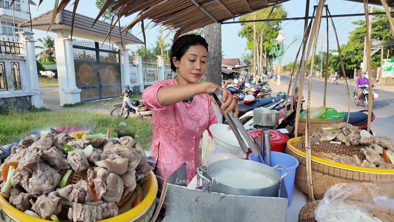 Xuất hiện chị đẹp bán gánh bánh canh siêu ngon giá rẻ | Long Xuyên TV