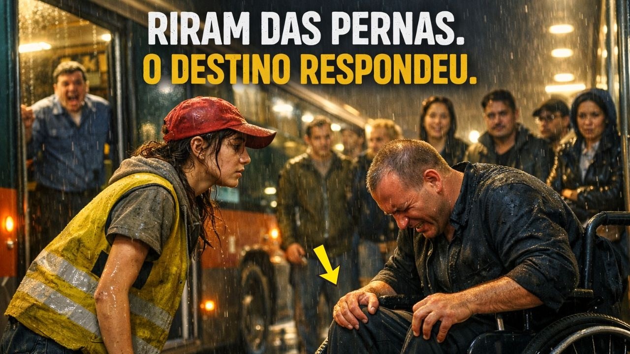 EU FAÇO VOCÊ LEVANTAR AGORA o cadeirante riu de desprezo, depois até o motorista do ônibus gritou…