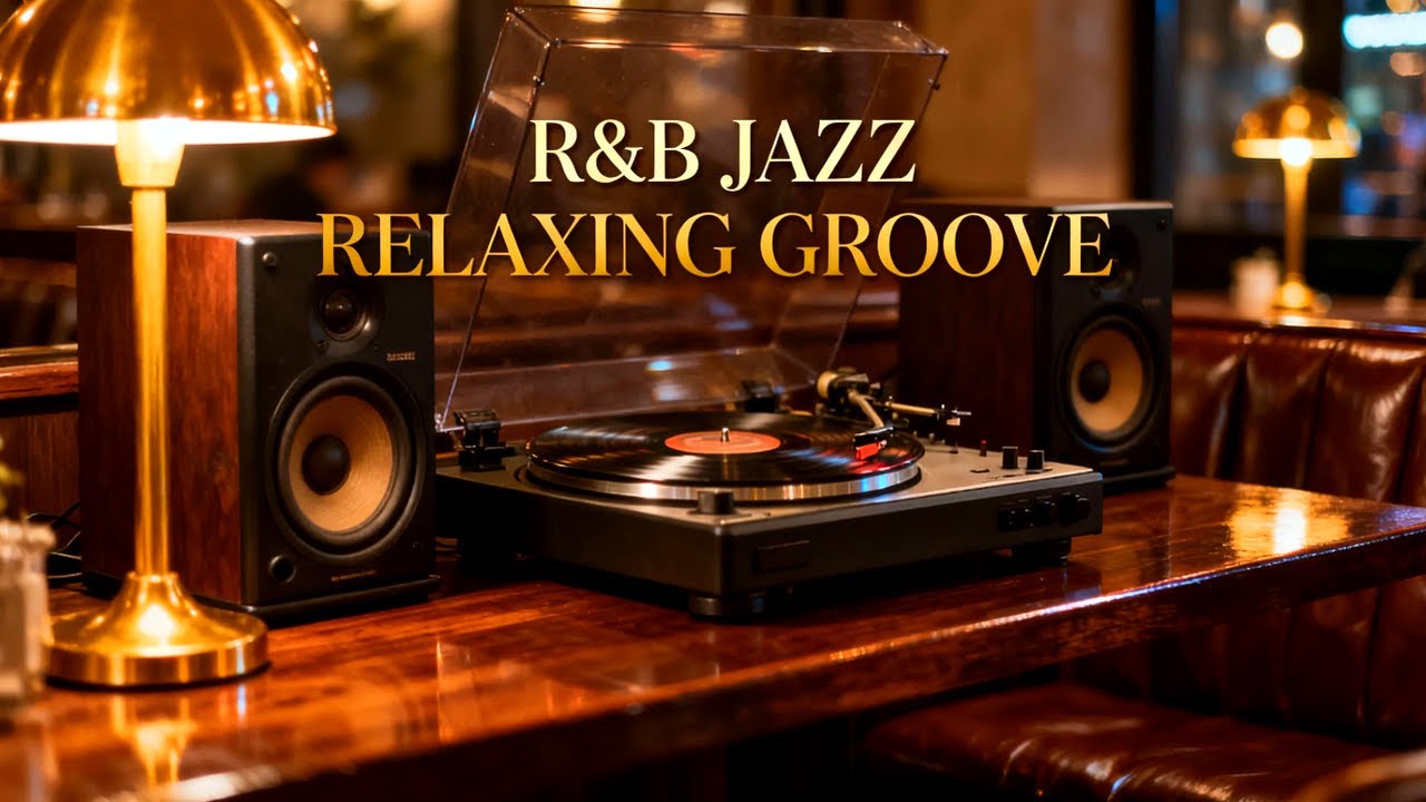 Warm Rainy Night RnB Jazz for Calm Focus | Smooth Golden Café Ambience Study