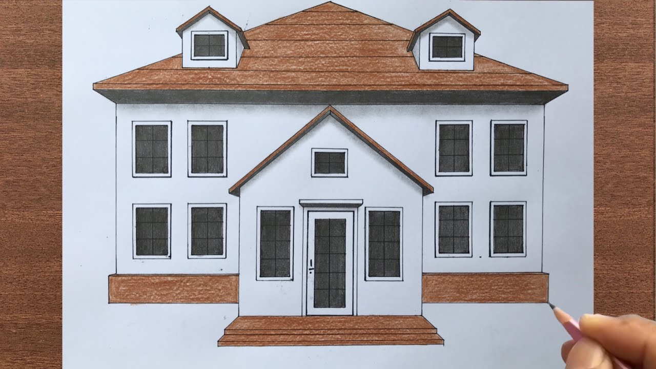 How to Draw a House in 1 Point Perspective