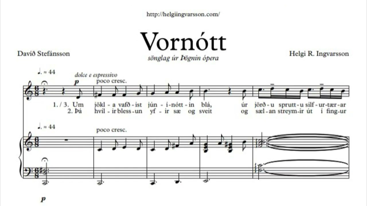 Vornótt - Helgi R. Ingvarsson (Spring Night - Spring will last forever - art song by H Ingvarsson)