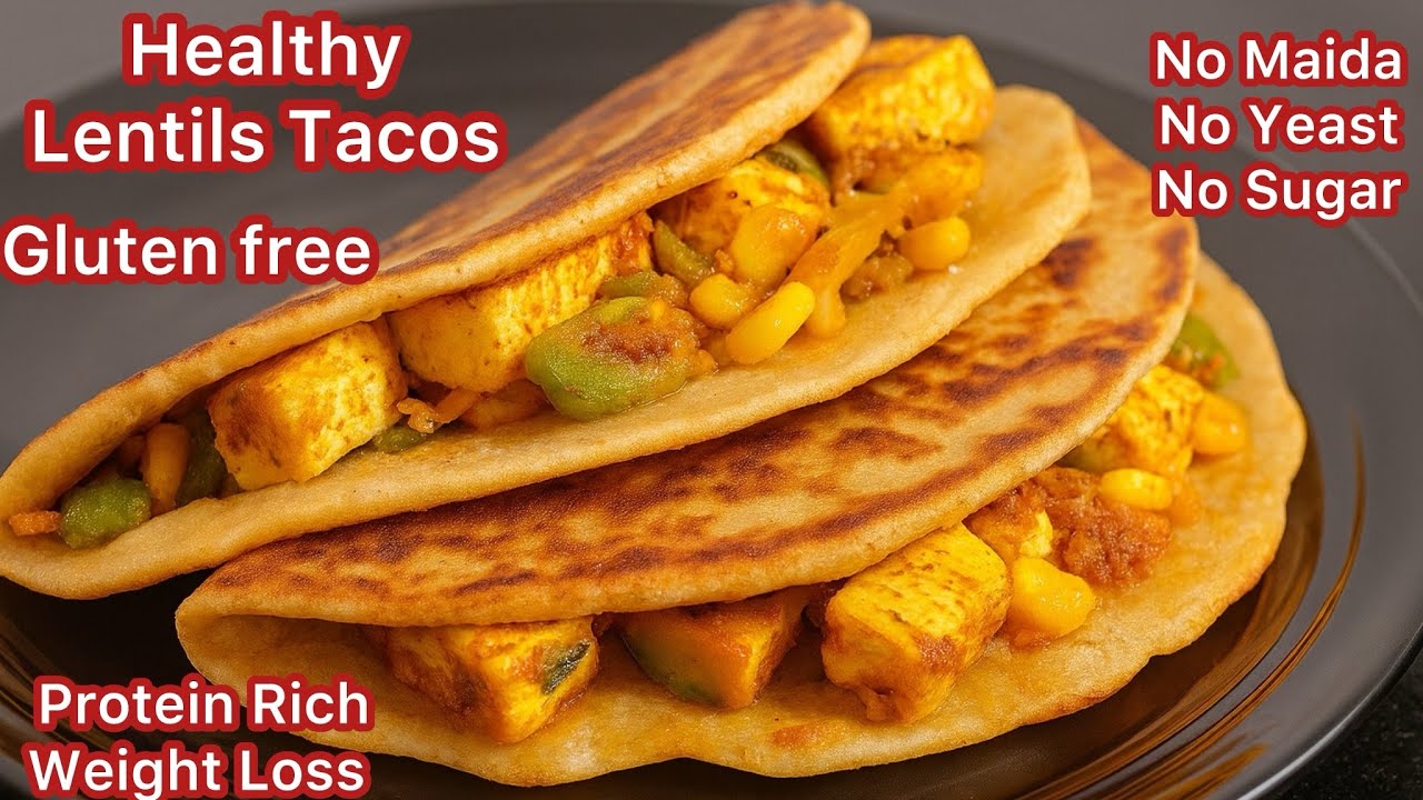 No Flour, No Sugar- High Protein Lentils ( Moongdal) Tacos Weight Loss Breakfast /Healthy Breakfast 