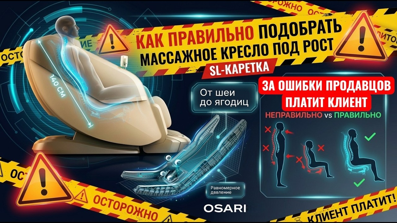 Важно! Массажная каретка SL в массажном кресле - что такой правильна адаптация для роста?