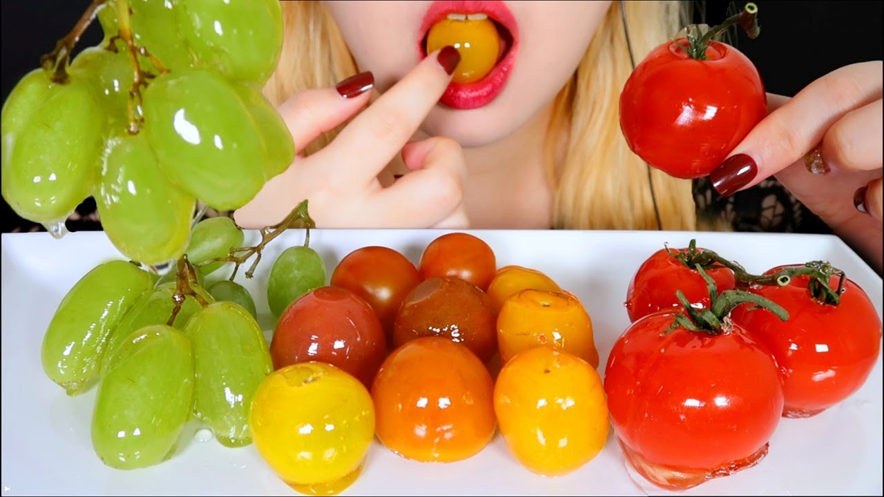 ASMR Candied Tomatoes & Grapes Tanghulu MUKBANG (Cracking & Crunchy EATING SOUNDS)