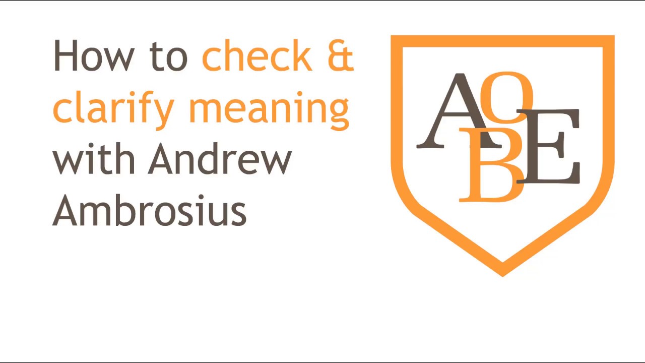 013 How to check and clarify meaning