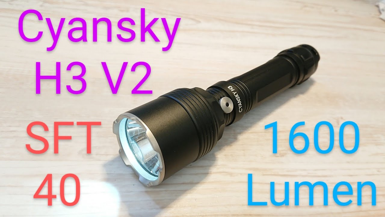 Cyansky H3 V2 Jagd Led Taschenlampe 1600 Lumen SFT-40 Rotlicht Gr&uuml;nlicht Review Flashlight