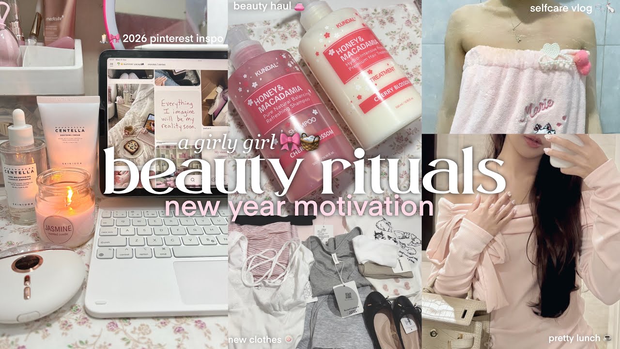 ⋆˚𝜗𝜚˚BEAUTY VLOG 🧖🏻‍♀️🎀 || 2026 habits, selfcare routine, haul, girly girl vlog 🐇