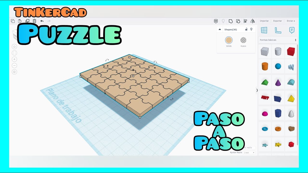 Como hacer un Puzle con TinKerCad