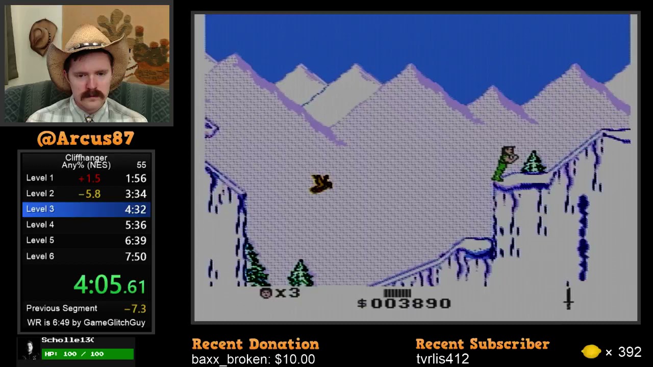 Скоростное прохождение Cliffhanger NES за 7:37 от Arcus