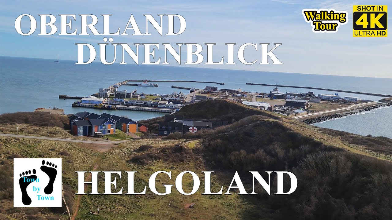 💥 Helgoland, Oberland, Blick auf Düne, Insel Walk, 4k, 60fps
