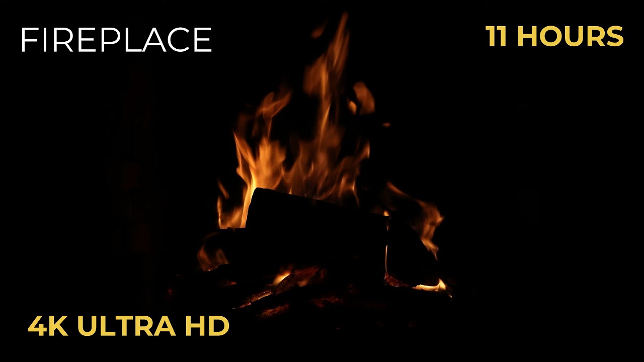 Dark Screen Crackling Fire Sounds for Deep Sleep & Anxiety Relief | Fireplace ASMR (11 Hours) 🔥🌙